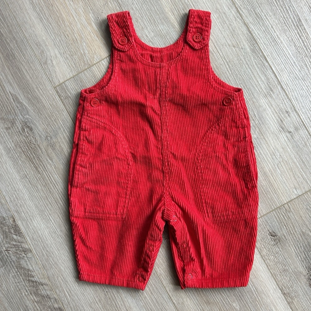 Vintage Class Club Baby 3 Month Red Overalls